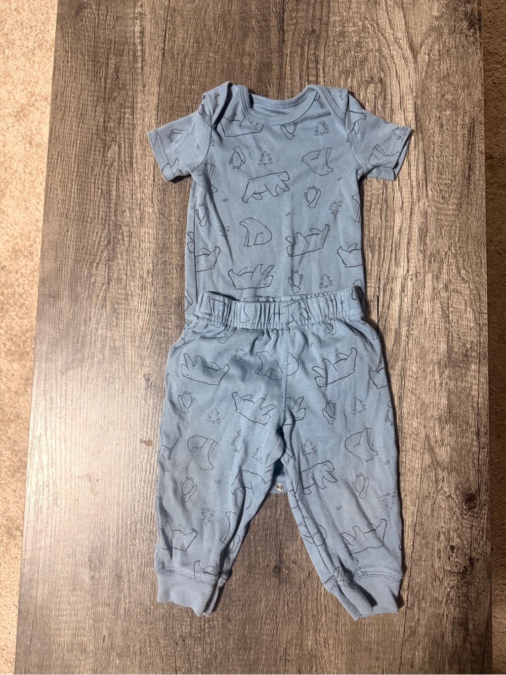 Carter's Light Blue Bear Print Pajama Set